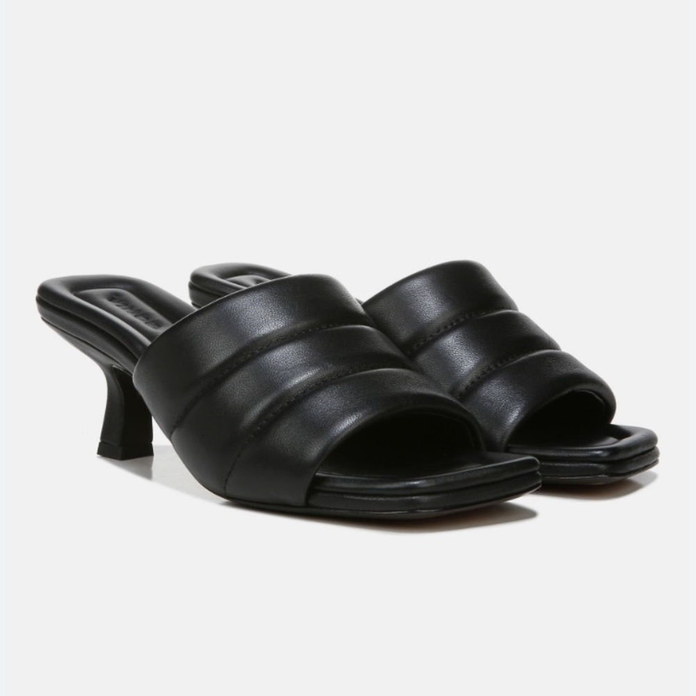 Brand New Vince Black Quilted Leather slides 7.5 lowest price no offers